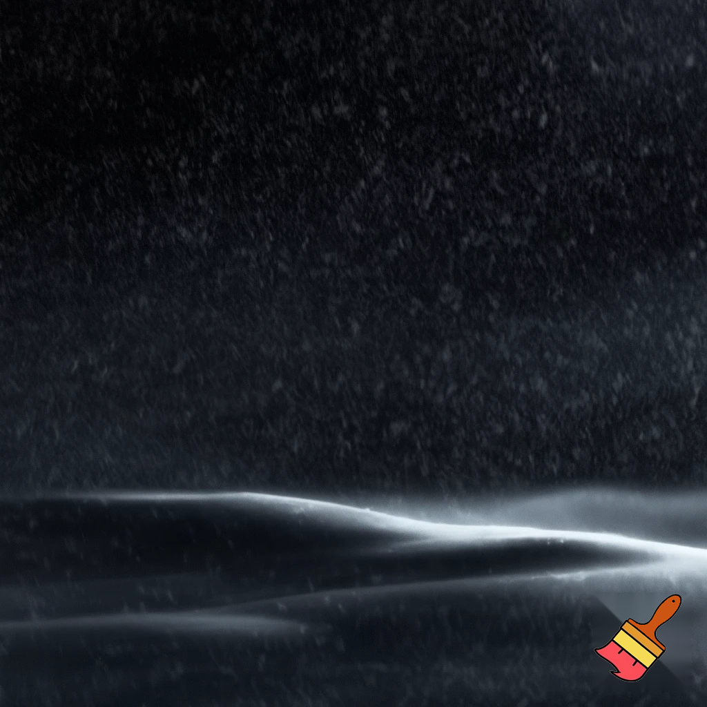 Polar Night with shades of gray in a snowstorm
