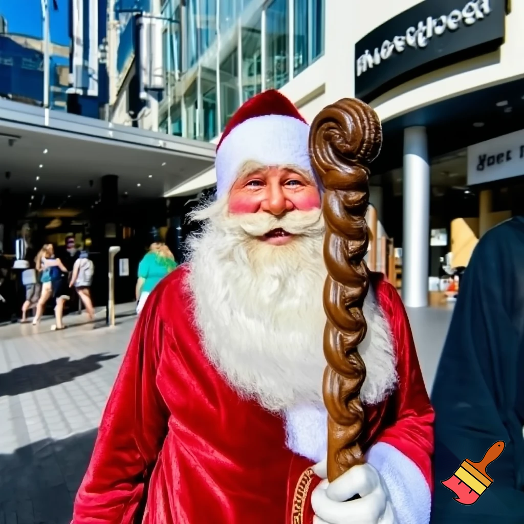 Santa Claus, Russia walking stick with the start the real Santa Claus shopping Centre in Australia
A star