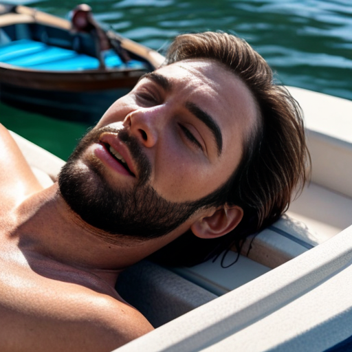 a man dead beside a boat 
