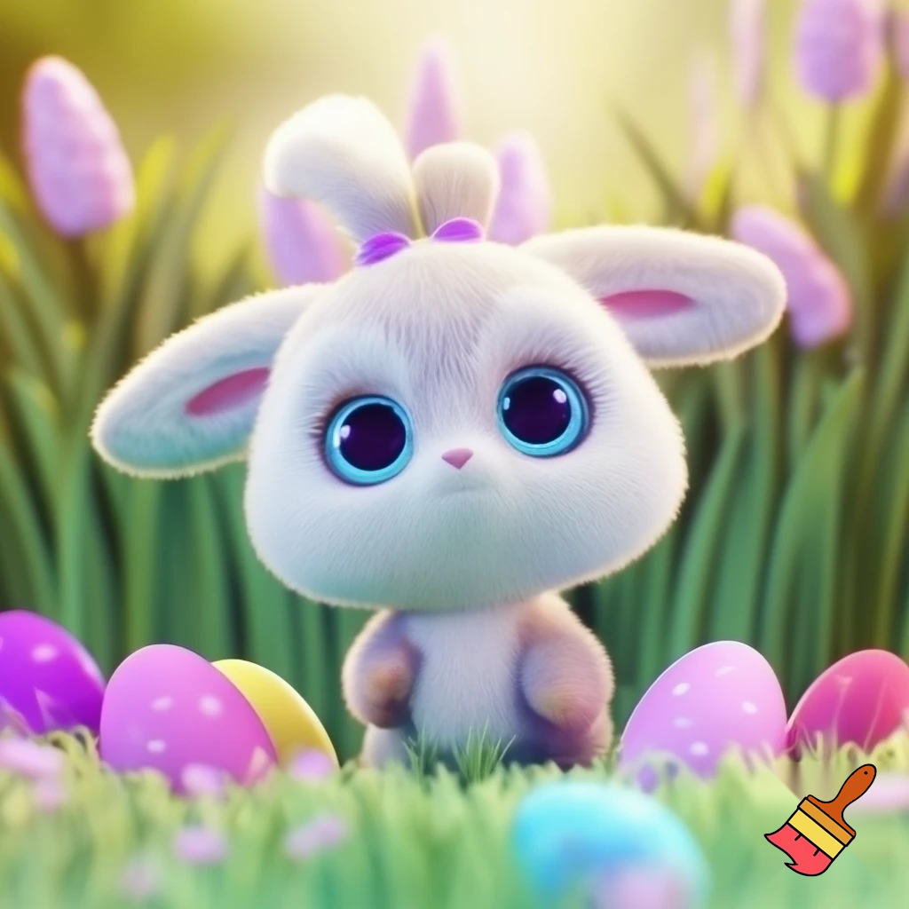 The toy Easter bunny and I see you little goat Dwayne your nasty little goat