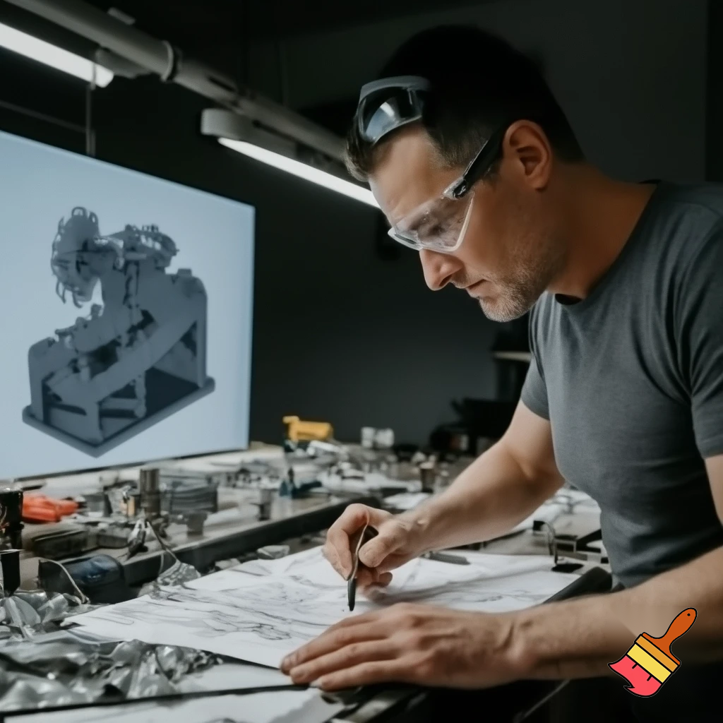 mechanical designer at work