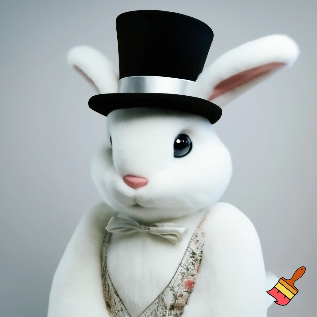 Easter bunny mascot costume top hat special Easter bunny, expensive and a delicate