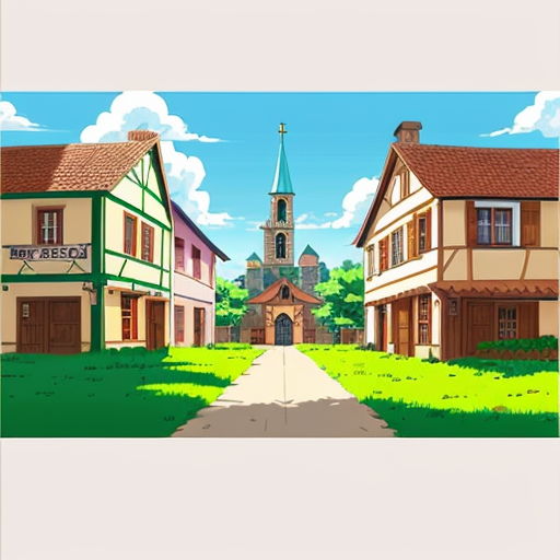 A map of a small Medieval Town named Brown Town. Drawn entirely from Microsoft paint.