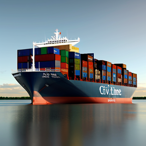 Create a realistic image of a container ship entering mobile bay. On each container is a confederate themed graphic from the civil war era.