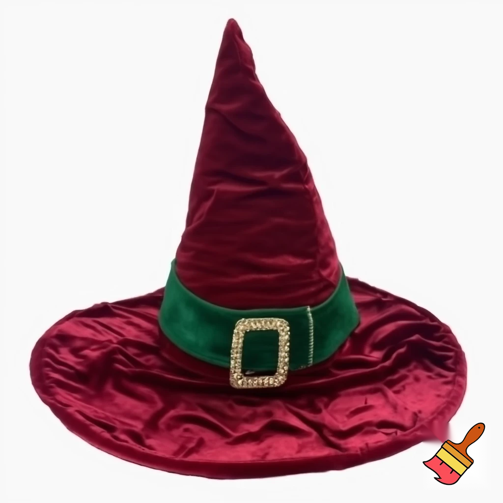 Christmas wizard hat read velvet