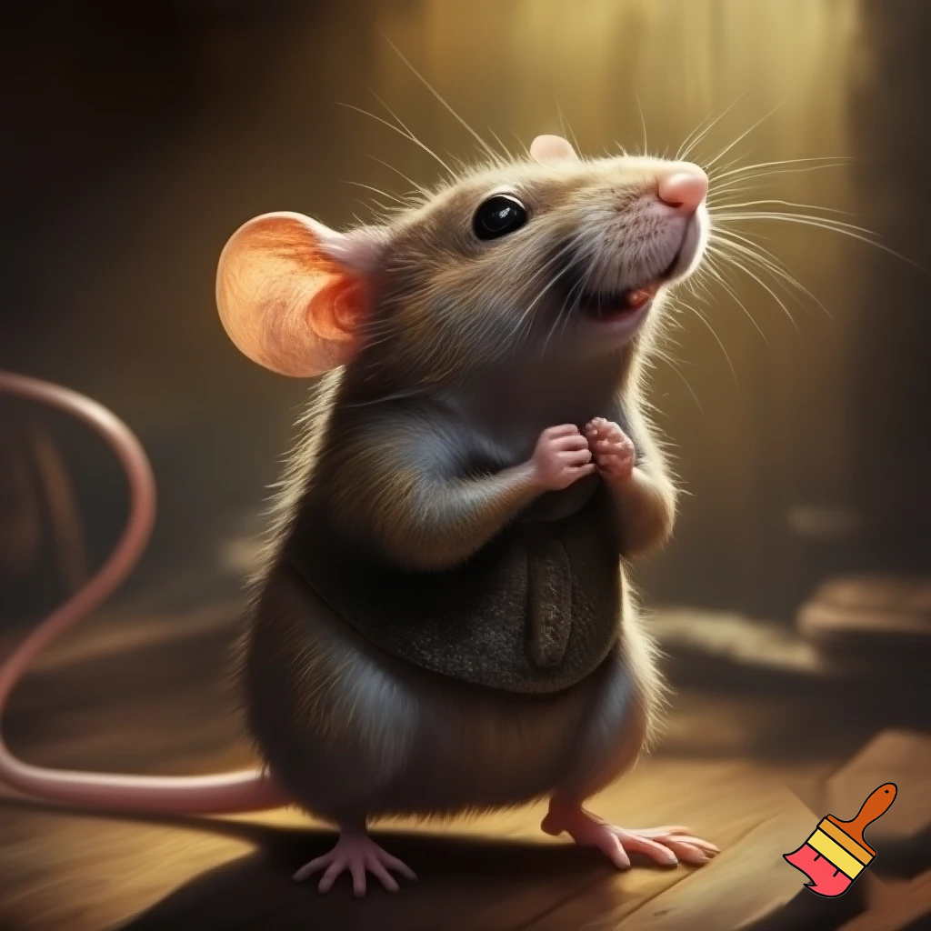 Rat standing up showing gratitude 