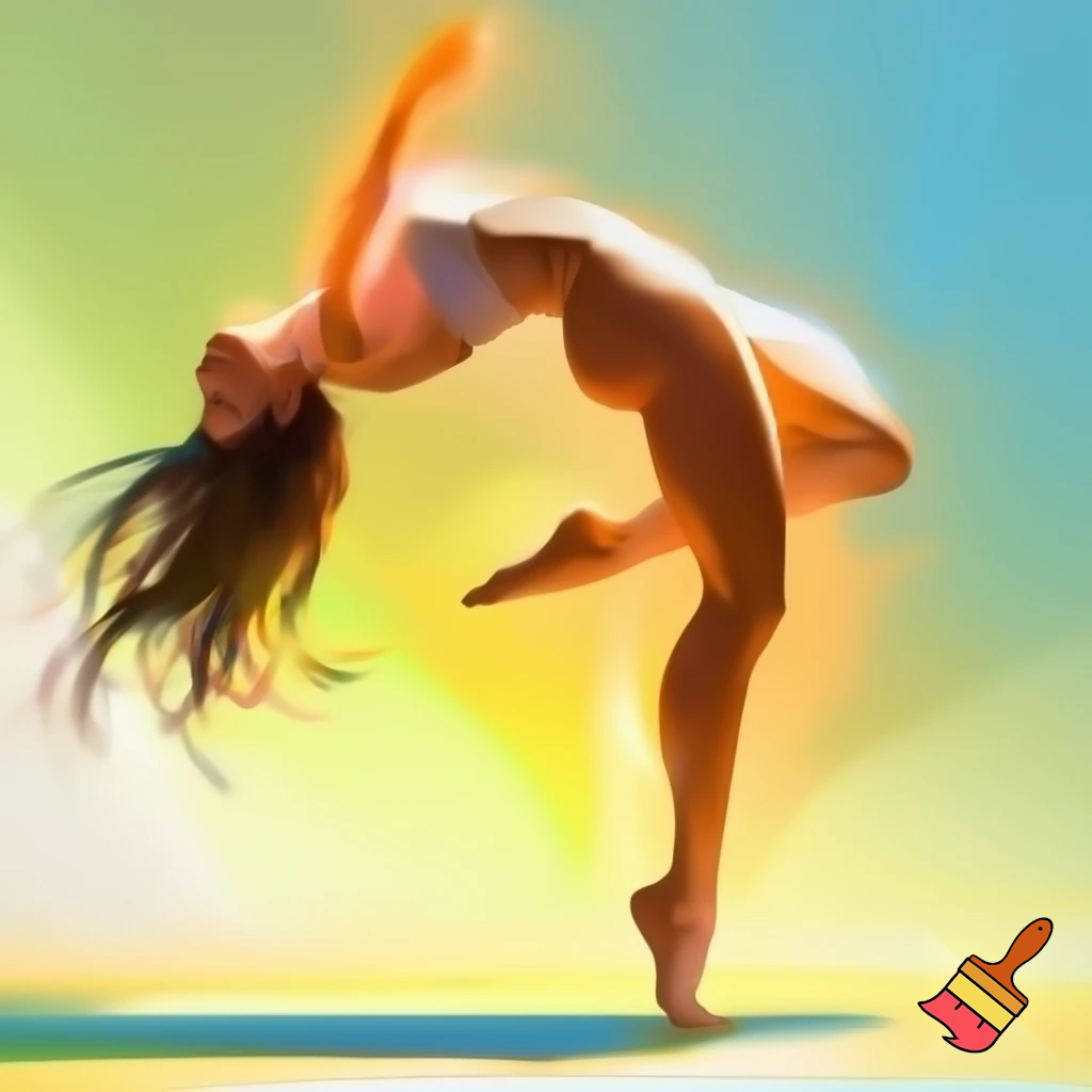 A woman doing a cartwheel