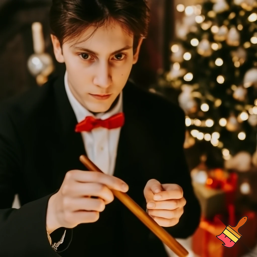 Magic magic Christmas magician an adult kid an adult kid wand magic wand