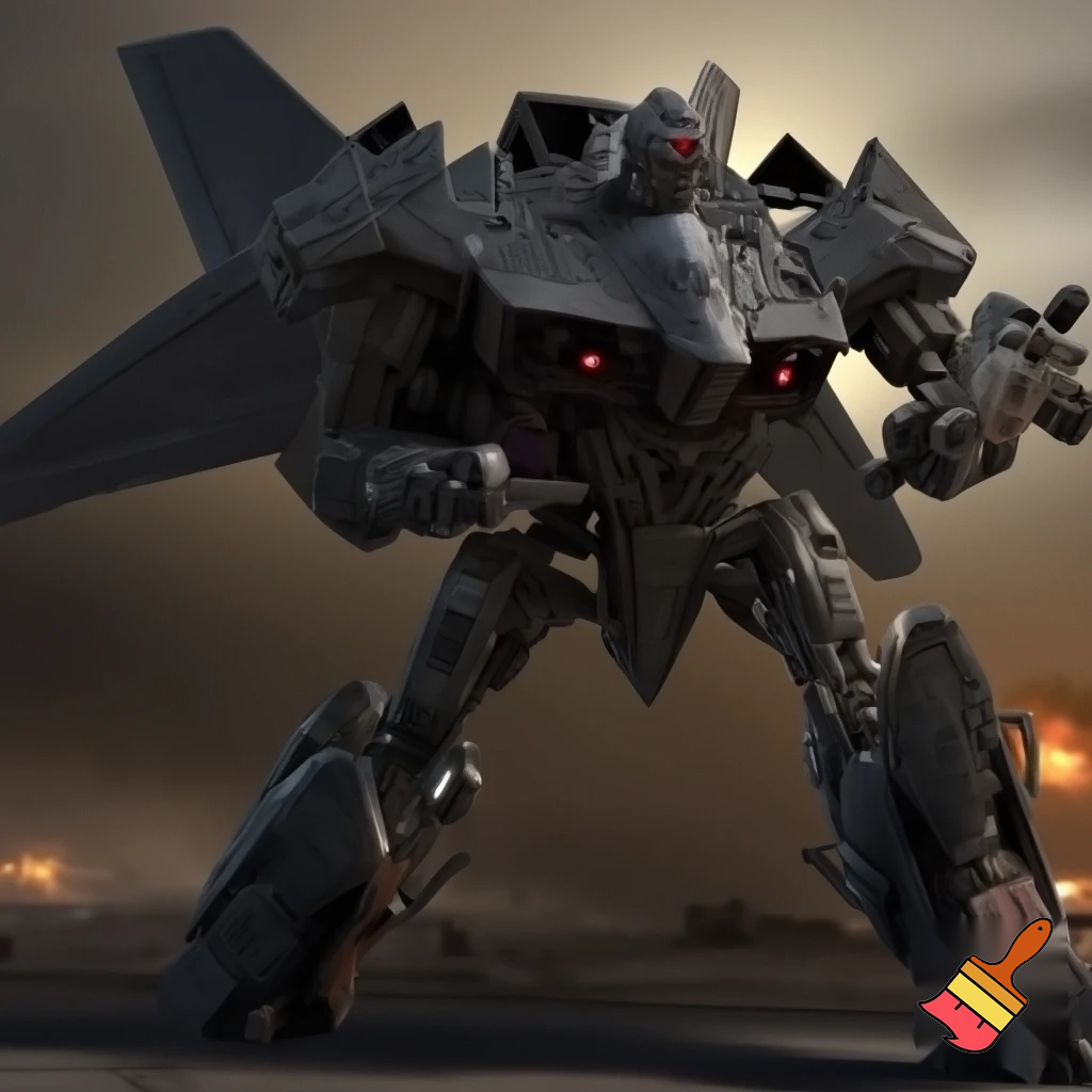 A Decepticon, made from a mix of a F-22 raptor and a mobile artillery tank