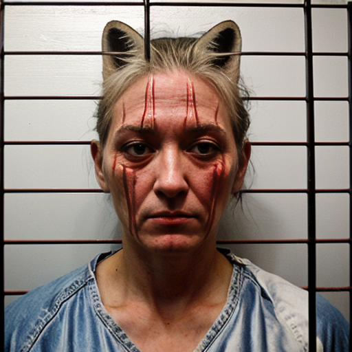 mugshot red fox evil jail scars


