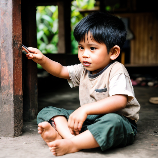 Little boy bertelanjang dada 