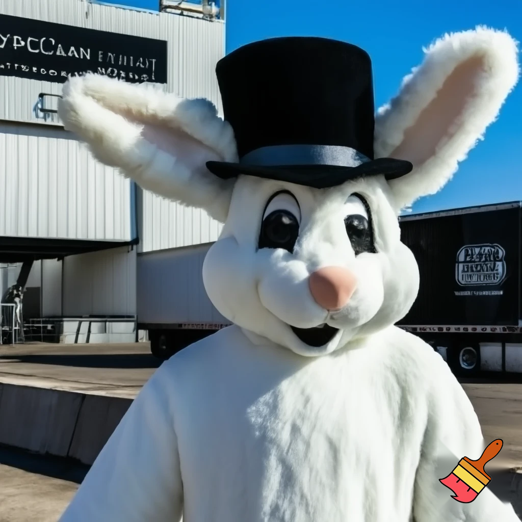 Mascot costume, Easter bunny top hat special top hat falcon gate trucking Centre