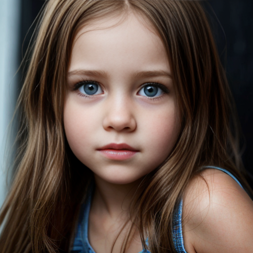 Auburn haired girl tween with big brown eyes