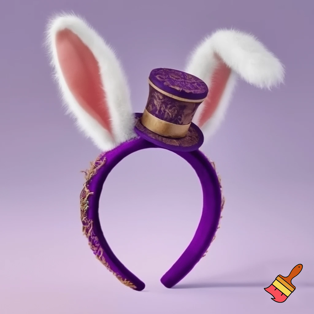 Easter top head headband, purple and white bunny ears top hat purple and gold top hat headband purple and gold and white