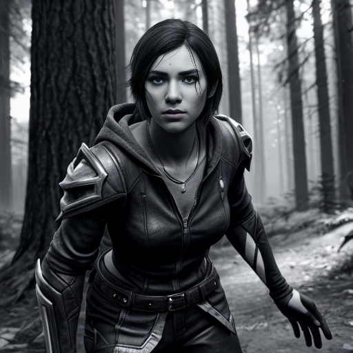 singed from league of legends black and white security footage forest 