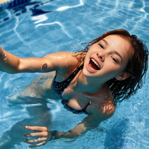 A girl in a pool party now make them turn around touch their out of the pool
Take them out of the pool