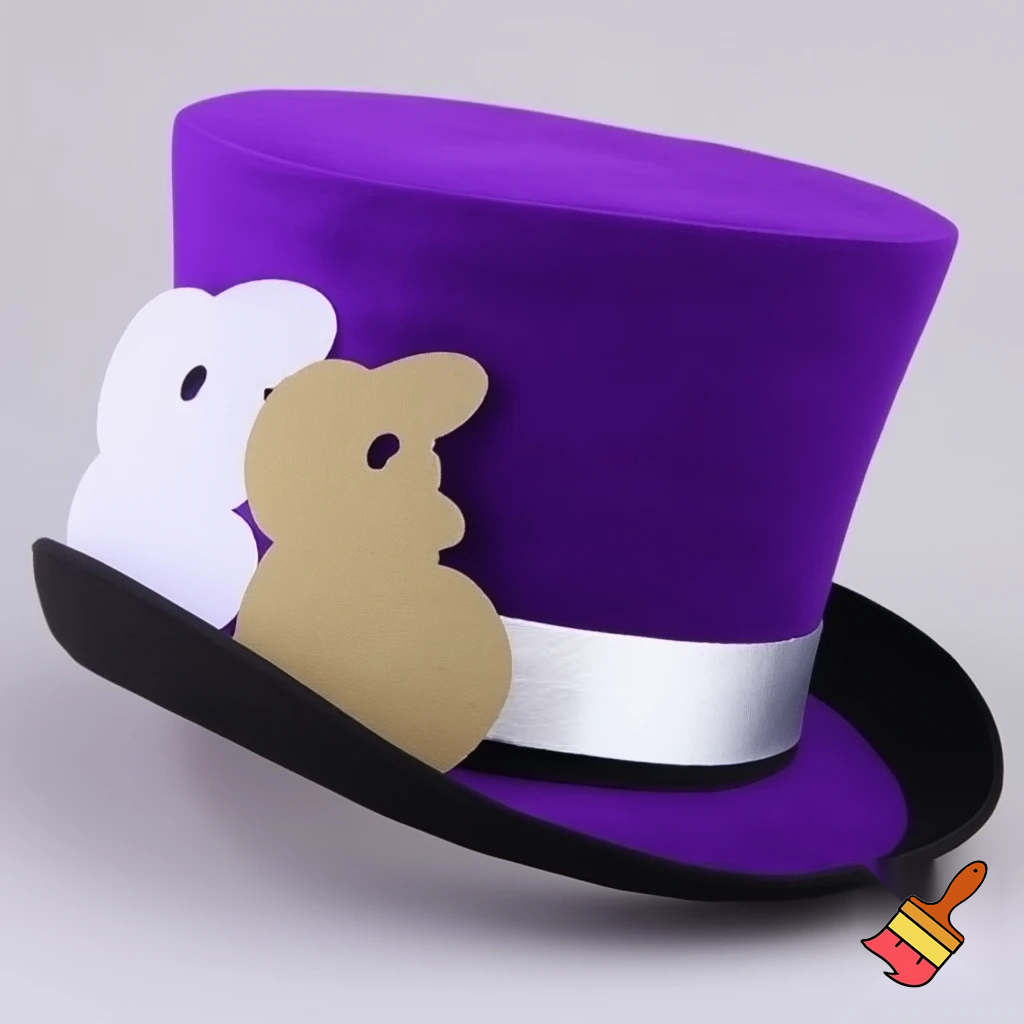 Easter bunny top hat headband, purple and white gold and silver top hat black purple dark purple special hat in delicate purple white, purple and white gold