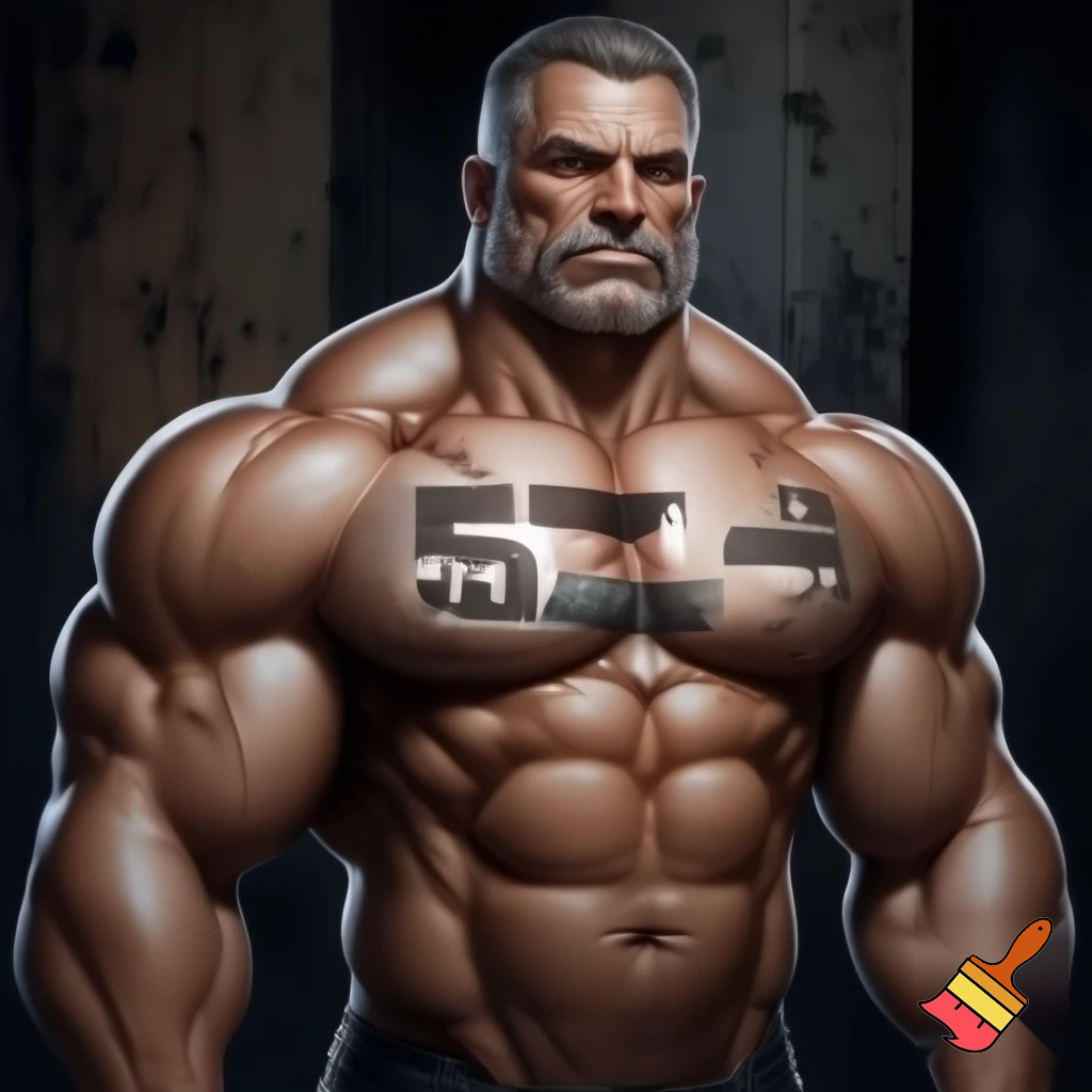 MALE 52 TODAY MUSCLE SHIRTLESS, 52 ON CHEST