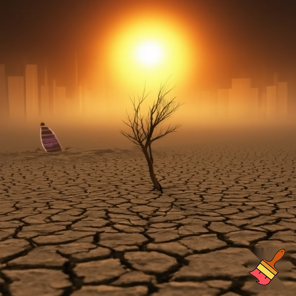 a scarrry climate change poster
