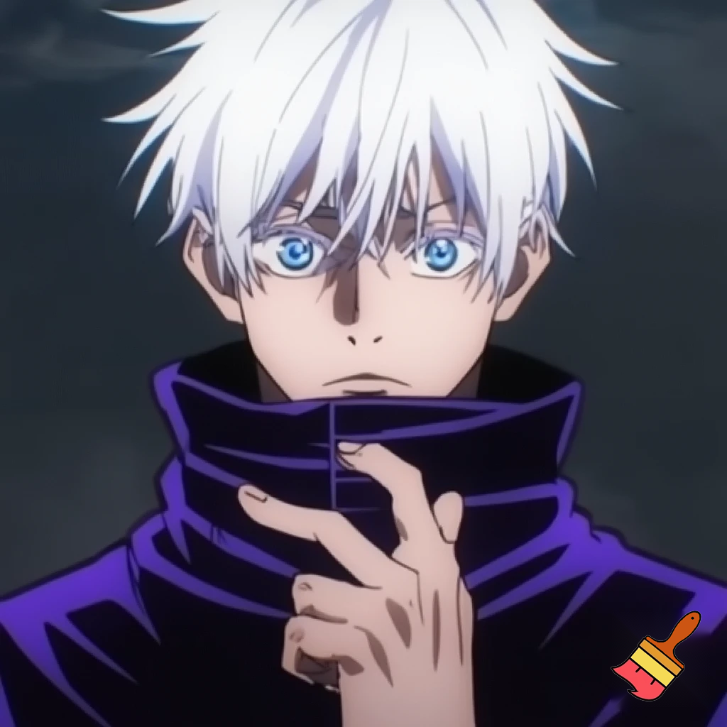 could you make gojo from Jujutsu Kaisen using only colons please?