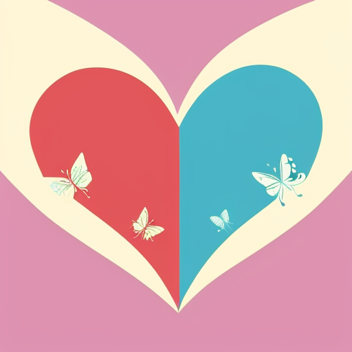 Cute 100 butterflies making a heart shape