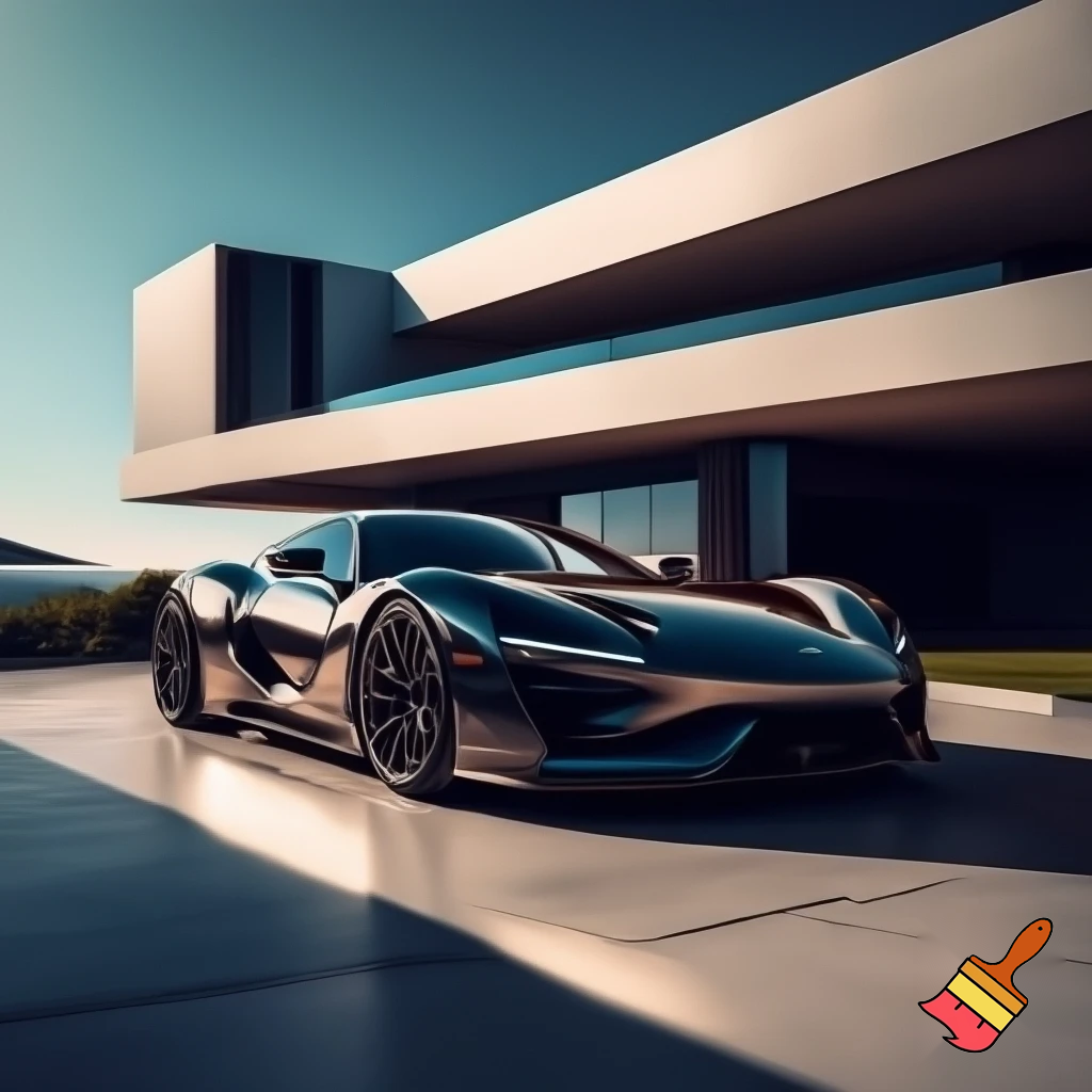 Make a architectural scene with my car