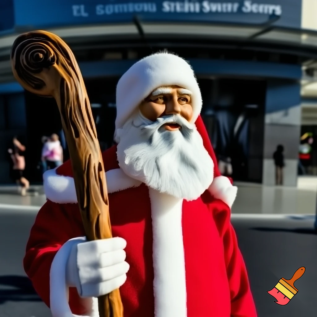 Santa Claus, Russia walking stick with the start the real Santa Claus shopping Centre in Australia
A star
