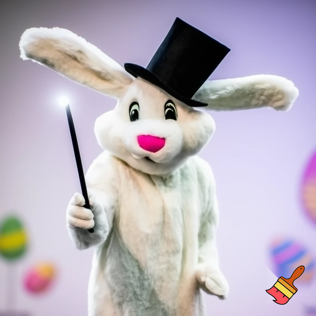 Easter bunny mascot costume top hat mascot costume magic