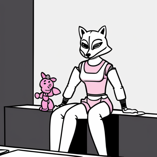 A 21-year-old female student was caught by female animatronics from FNAF 2, and they put a classic original toy foxy female animatronic suit (a beautiful, muted, white and pink fox) inside, parallel to the suit, hands in hands, etc. What will the girl's behavior be when he sees that she is in a suit and through the suit's mask yea there is blood on the floor, that when she moves her legs or arms while sitting against the wall, she is in incredible pain, and that she is bleeding almost all over her body.