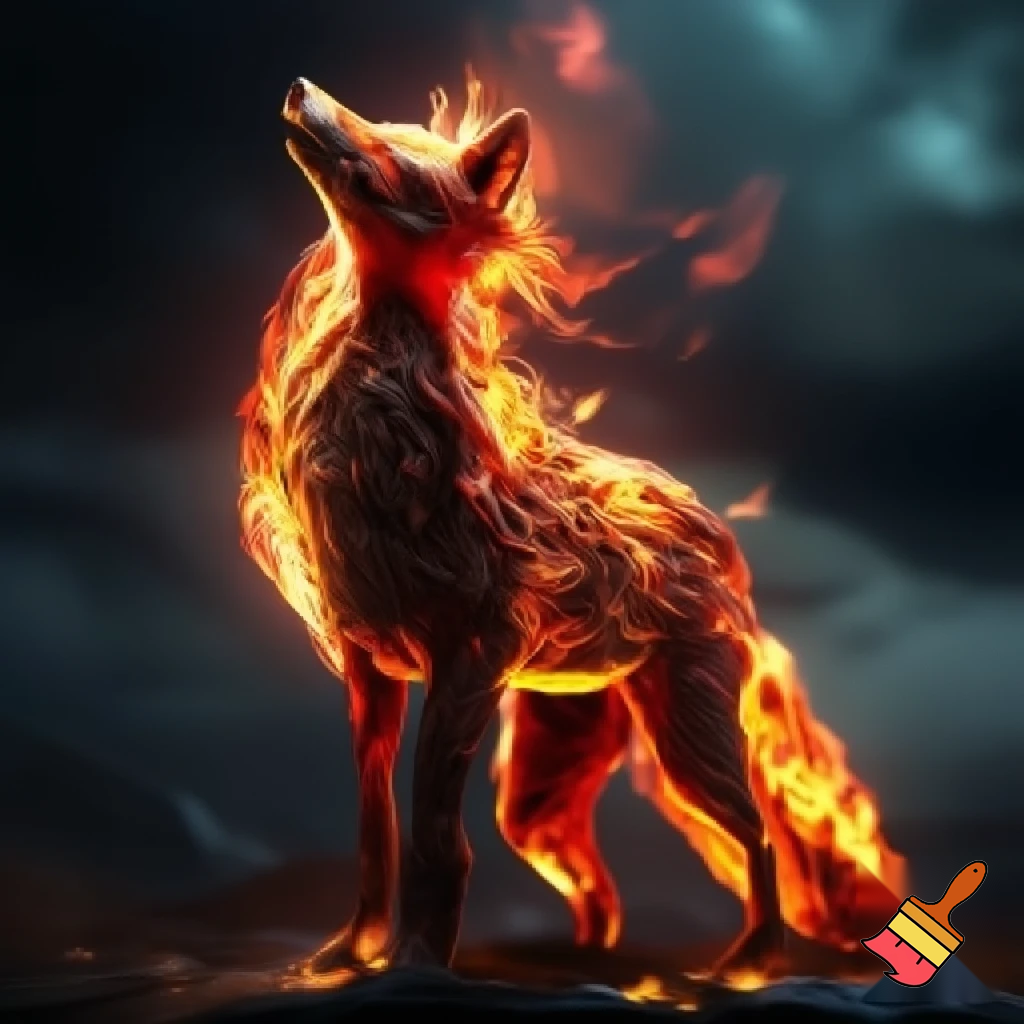 fantasi ræv lavet af ild