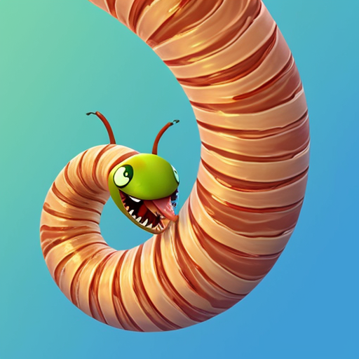 Draw a worm from worms 3d videogame
