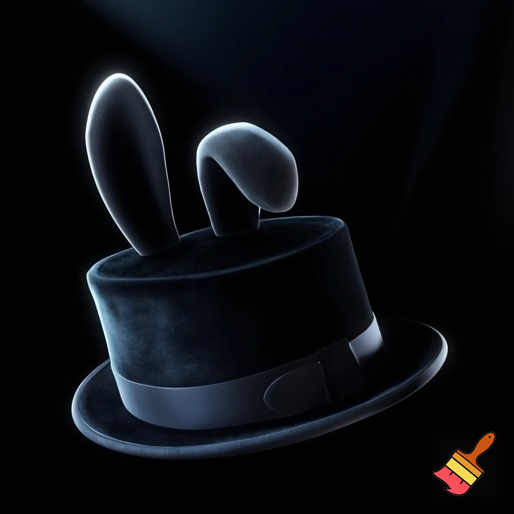 A magic hat velvet black black velvet and fabric Easter bunny ears
