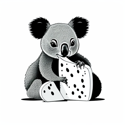 a koala eating cheese
