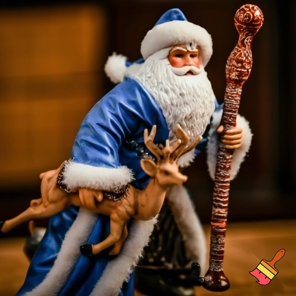 Russian Santa Claus walking stick with with t reindeers magic walking stick a plastic plastic Russian Santa Claus walking stick