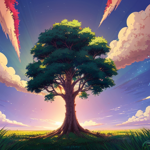 a tall majestic tree, lush green canopy, strong trunk, natural lighting, 8k quality