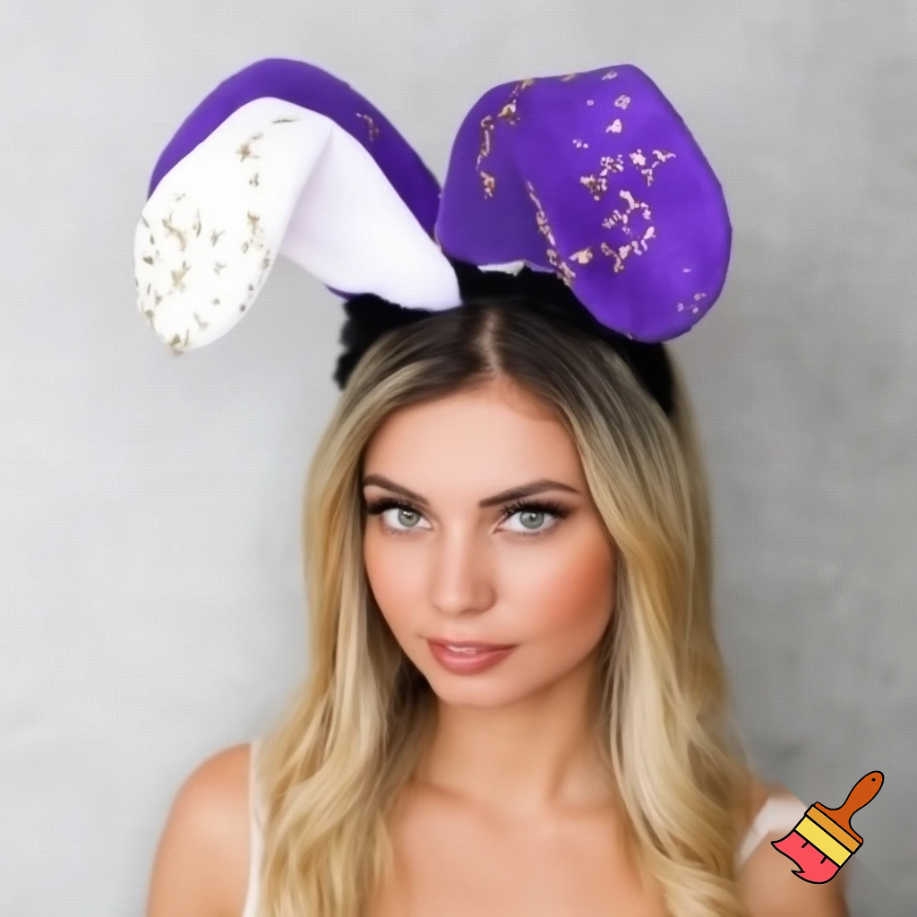 Easter bunny top hat headband, purple and white gold and silver top hat black purple dark purple special hat in delicate purple white, purple and white gold