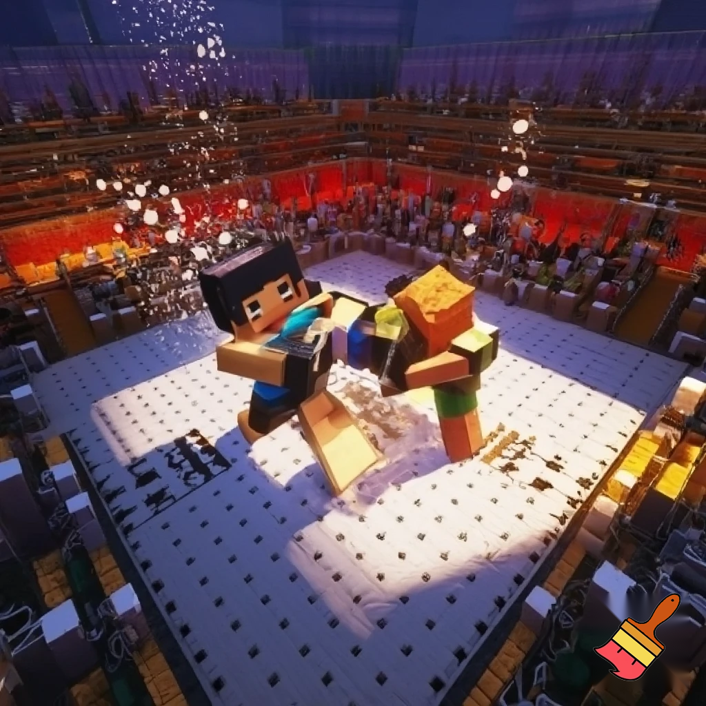 A female mma match in minecraft 