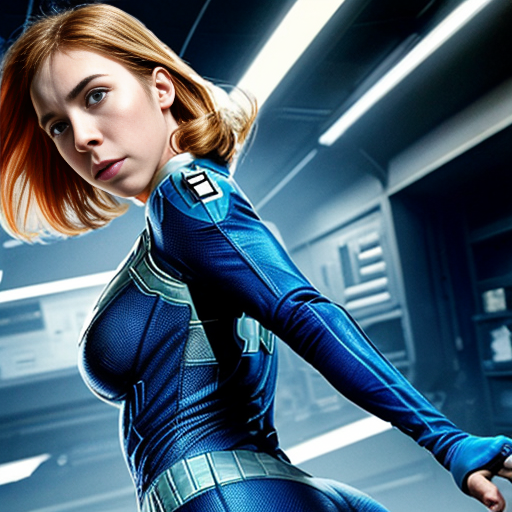 show Sue Storm's (only sue storm invisible woman) (from the fantastic four as Vanessa Kirby) juicy biggest booty showing the screen but closer the screen and farting with gassy gas and she touch on his own juicy biggest booty