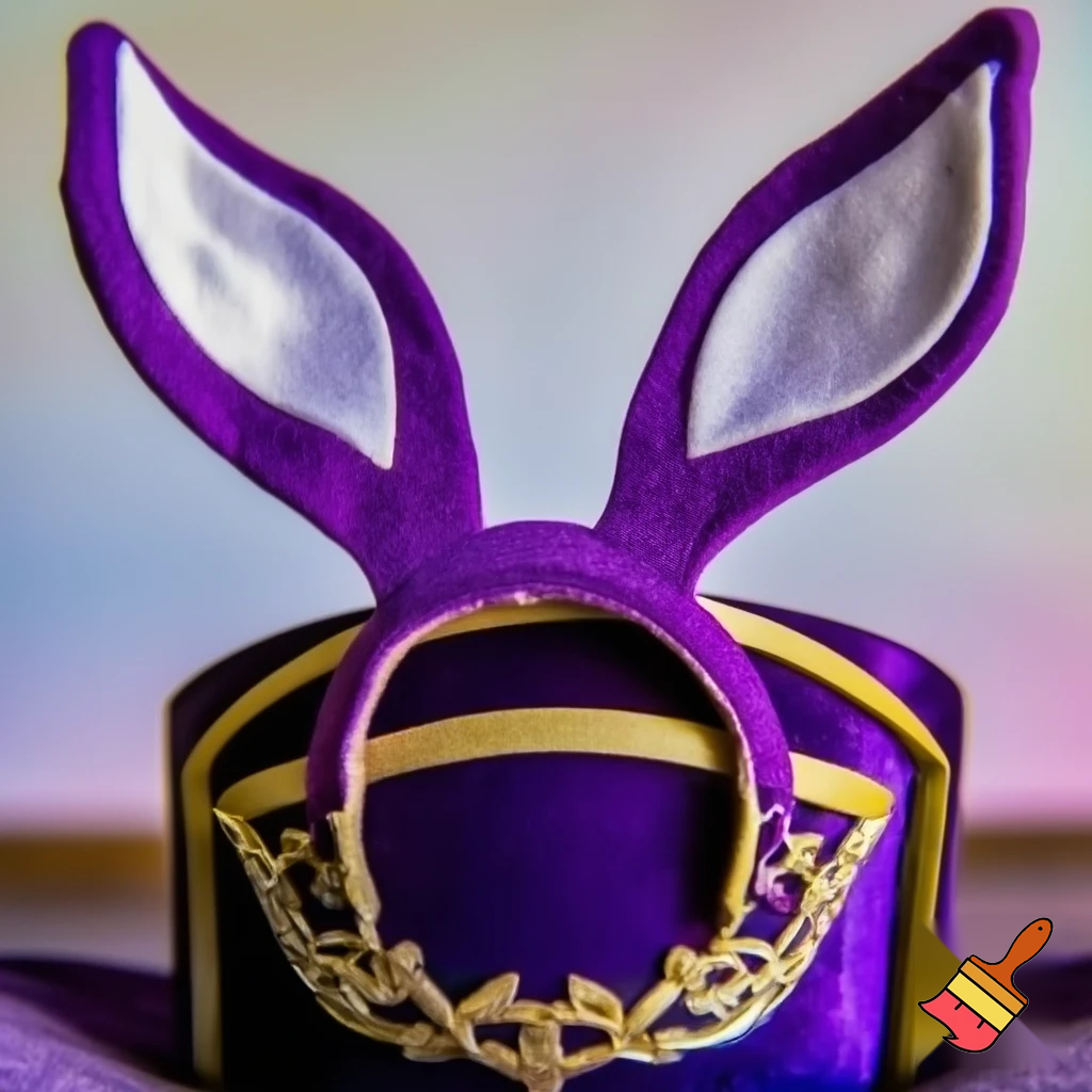 Easter top head headband, purple and white bunny ears top hat purple and gold top hat headband purple and gold and white