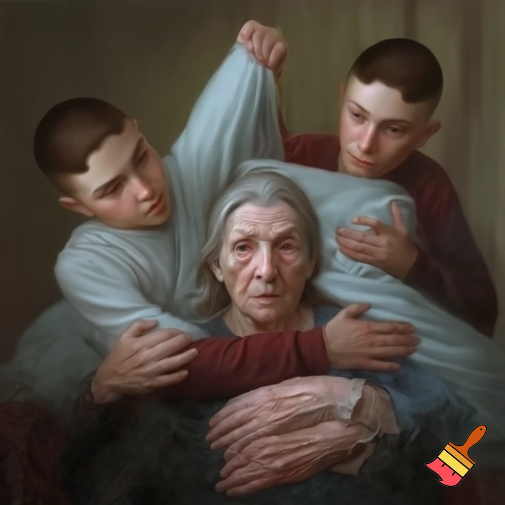 Gray haired grandmother getting dped by brown headed 18 year old bosses
