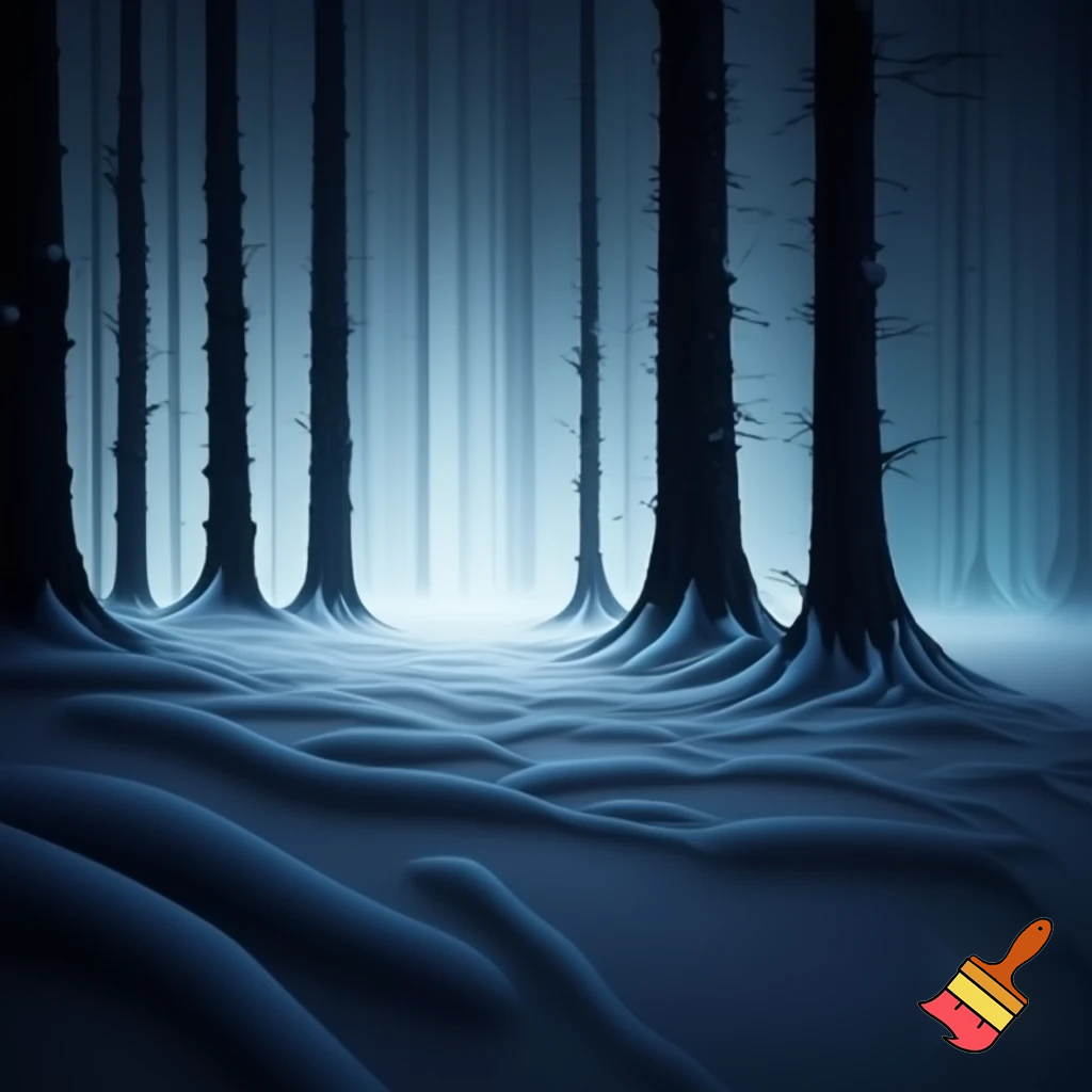 An enchanted snow forest