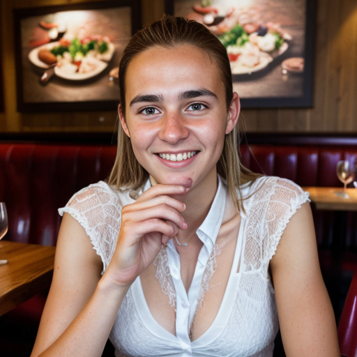 Goretzka and Vanessa at the restaurant 