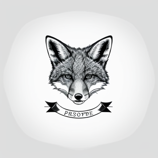 evil menacing red fox wearing prison clothes with tatoos everywhere mugshot style
