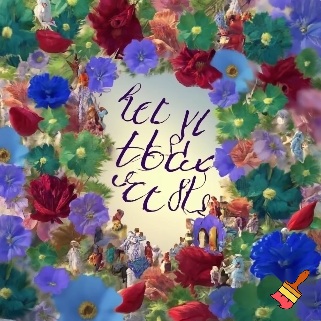 write "What you see is what you are"  featuring border full of floers and persin miniantures