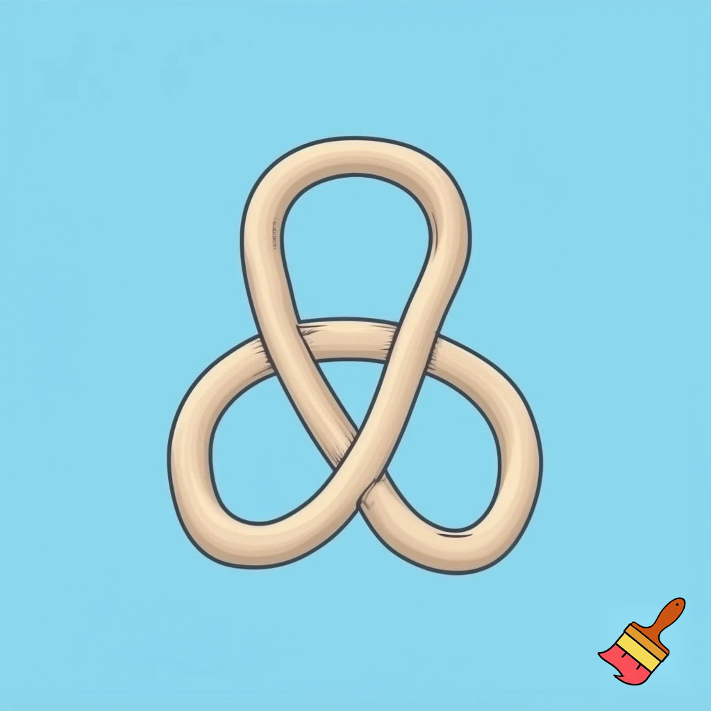 single icon of nature exploration in cartoon style : figure 8 knot