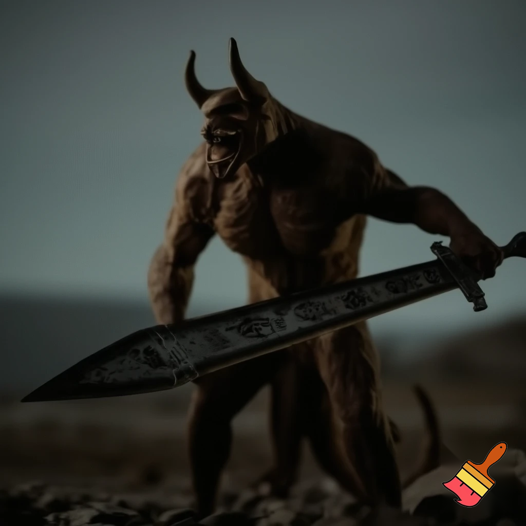 a monster with a sword