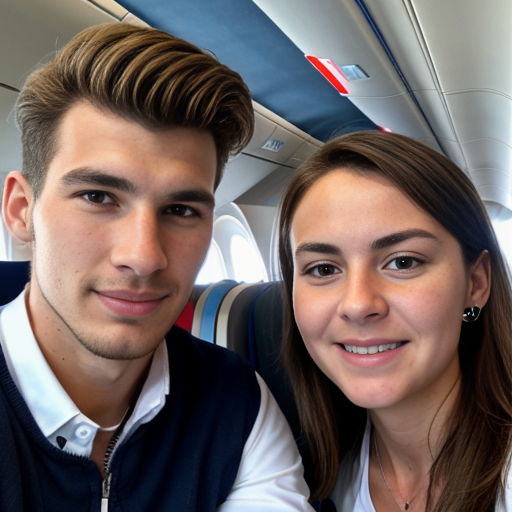 Goretzka and Vanessa at the plane