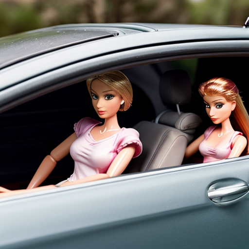 

Case 1 : voiture décapotable rose en panne avec fumée, Ken retrousse ses manches avec confiance devant le moteur, Barbie lève un sourcil sceptique.

