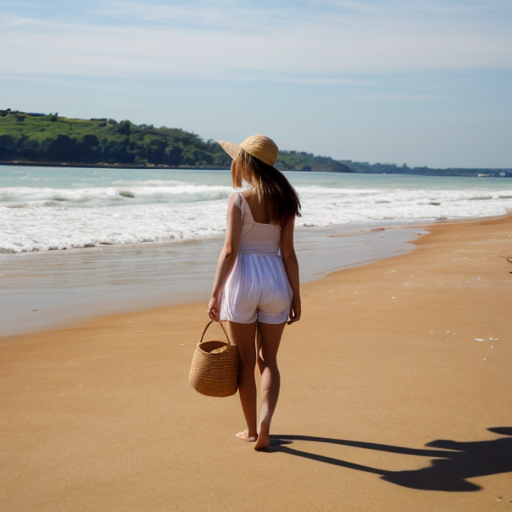 chica en la playa desnuda 