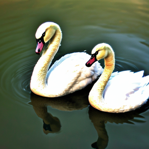 S is for mommy swan, and baby swan.